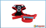 No8 harness and leash σαμαράκι και οδηγός red